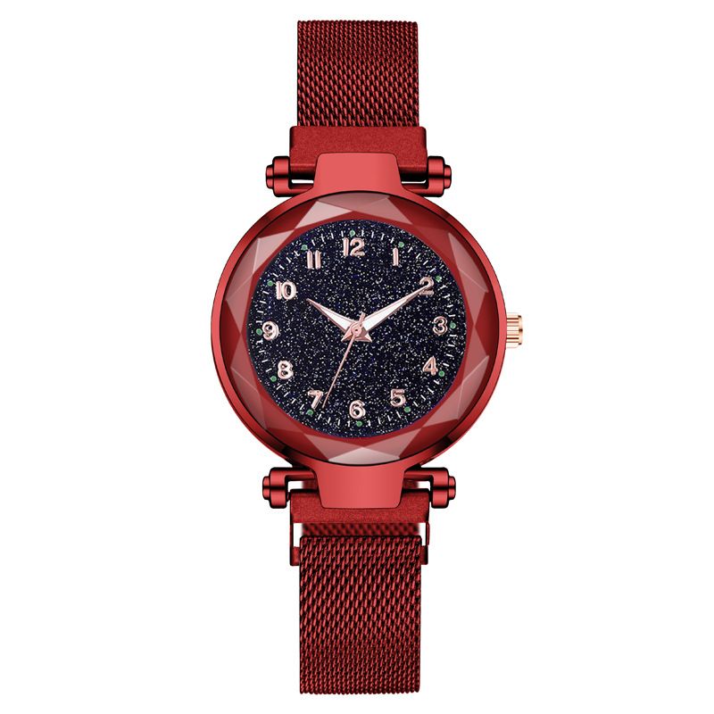 fashion magnet digital Starry Sky women's watch women's red lazy watch_autovado.com