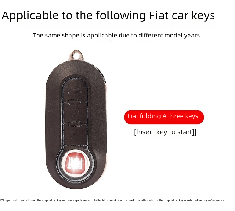 Applicable 3-key Fiat folding key case 500 Boyue Bravo Feixiang Iveco golden edge car key case_autovado.com
