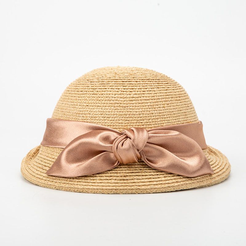 Hot Sale Women Raffia Straw Hats Ribbon Bow Blower Ladies Summer Fedora Outdoor Sun wedding Party Hat_autovado.com
