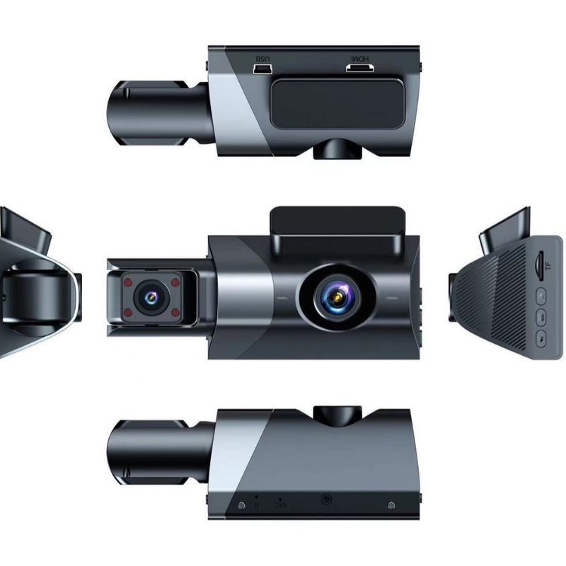 Driving recorder HD 1080P with WiFi with display three-recording three-lens car front car rear reversing image_autovado.com