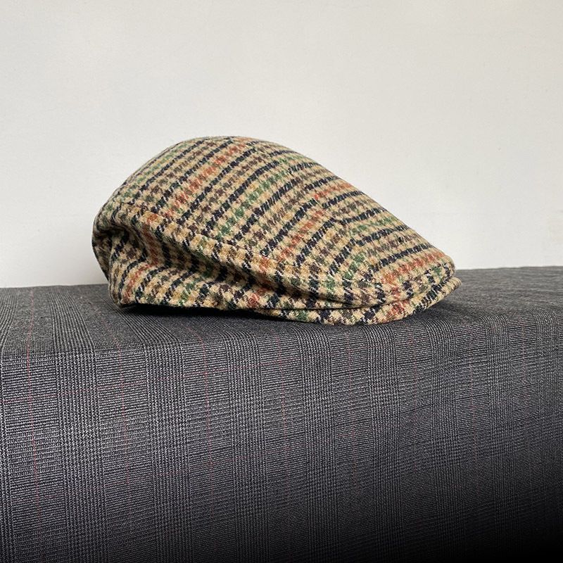 Hot Sale Classic Plaid Stripe Newsboy Cap for Men Women Winter Wool Flat Ivy Vintage Gatsbay Hat Irish Outdoor Cabbie Beret BJM94_autovado.com