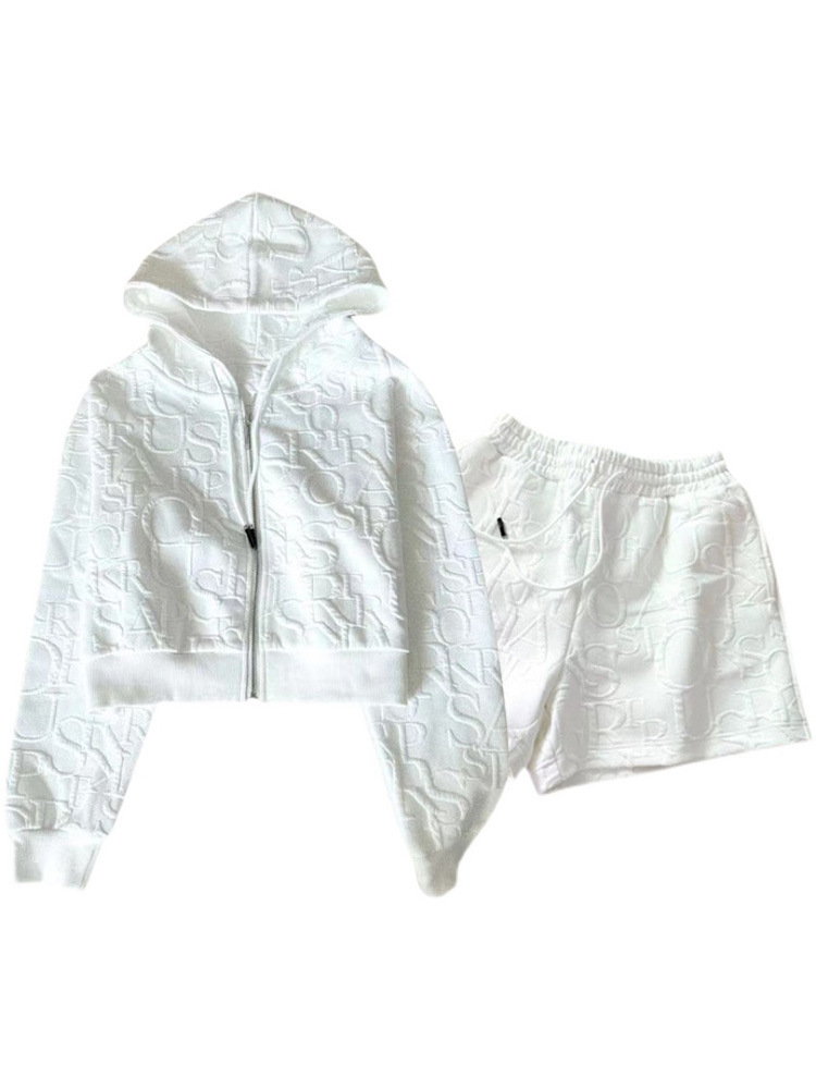 Women's sweatshirt shorts suit for women high-end light luxury temperament goddess style casual fashion two-piece set_autovado.com