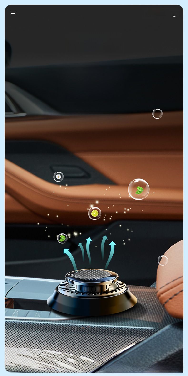 Solar car aromatherapy device car fragrance Water ornament_autovado.com