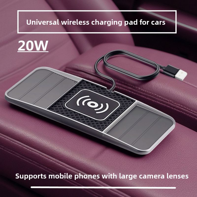 Modified Anti-Slip Mat Pad Car Wireless Charger Mobile Phone Flash Charging Foreign Trade Cross-Border Intelligent_autovado.com
