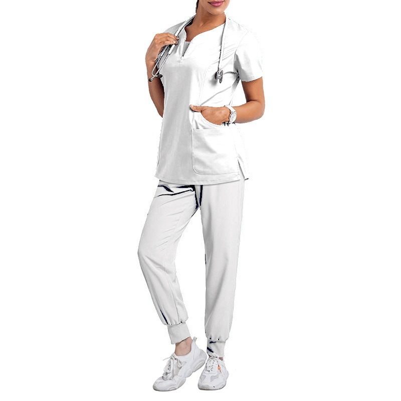 Women's ready-to-use oral dentist surgical gown split toiletry suit elastic quick-drying hospital nurse uniform_autovado.com