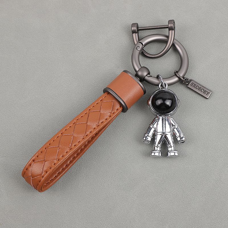 Diamond Pattern Car Keychain Internet Celebrity Astronaut Pendant High End Pendant Men And Women Key Chain Ring_autovado.com