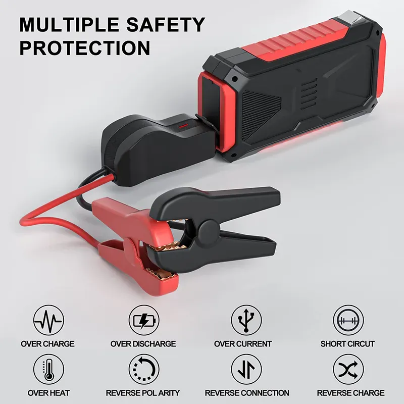 Portable Car Battery Charger Jump Starter 28000mAh Power Bank Smart Safety Hammer LED Light For Auto Truck Motorcycle_autovado.com