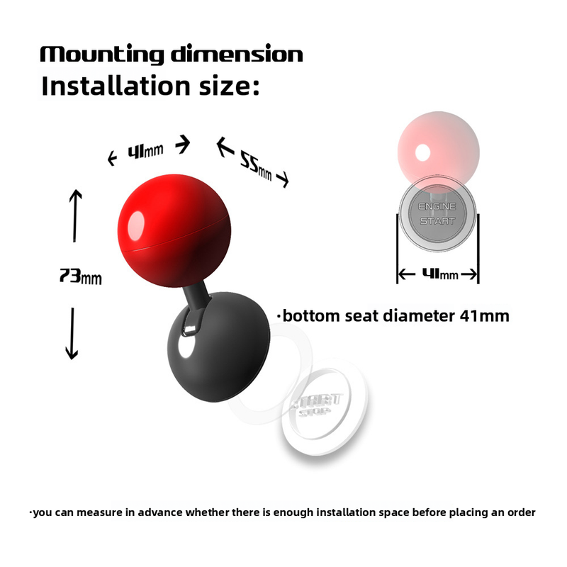 【】Liquid Cat X BOODHADA Full Metal Ball Lever Car One-Key Start Button Rocker Cover_autovado.com
