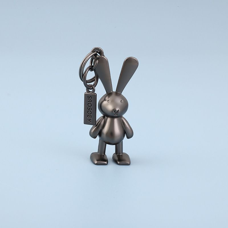 Car Keychain Metal Electroplating Rabbit Pendant_autovado.com