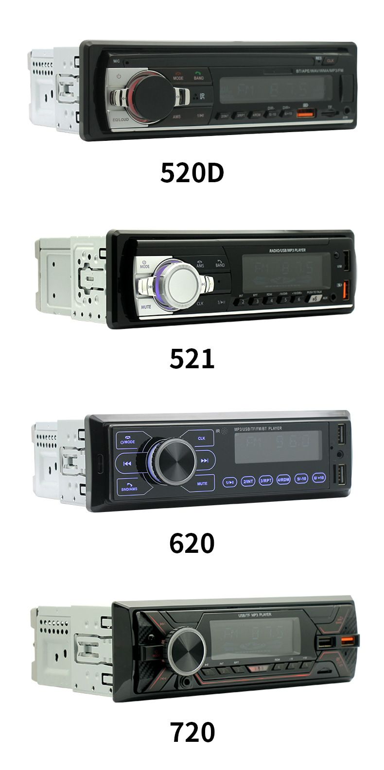 520 car player USB card radio Bluetooth hands free mp3 short player lossless music_autovado.com