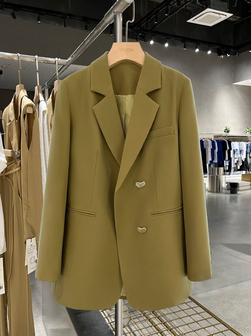 Women's Coat Long Sleeve Blazers Elegant Solid Color_autovado.com