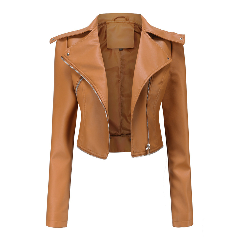 Women's Clothing Leather Jacket With Detachable Hem Fashion Casual Jacket_autovado.com