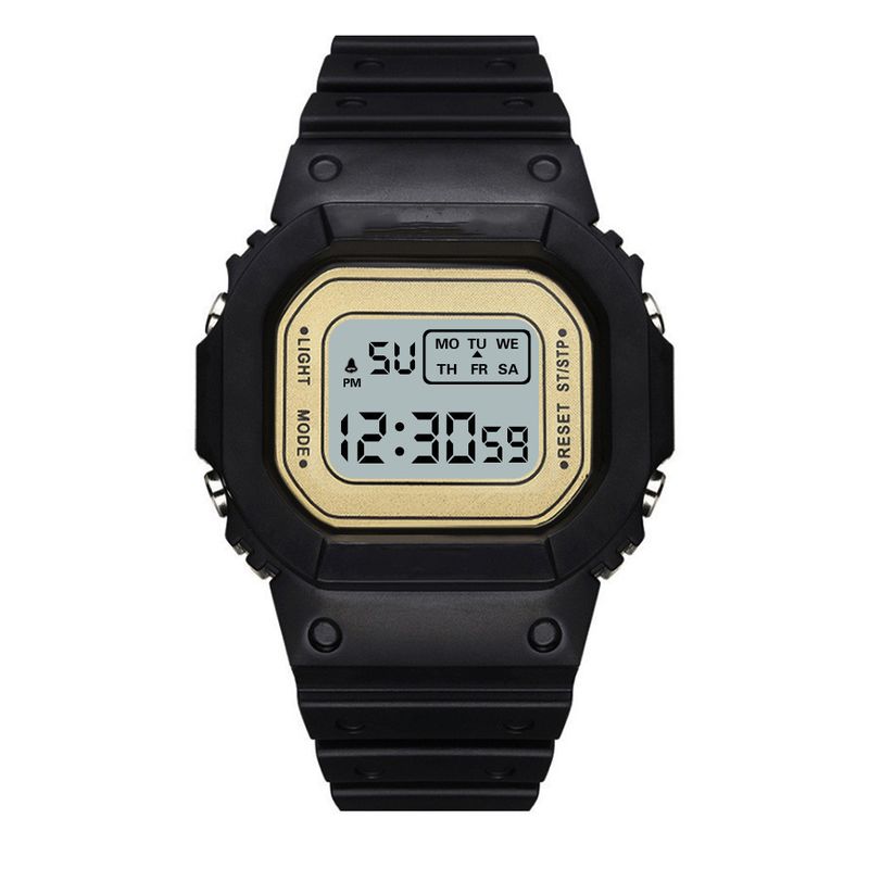 Matcha Green Solid Color Square Watch Student Youth Outdoor Sports Waterproof Multi-function LED Electronic Watch_autovado.com