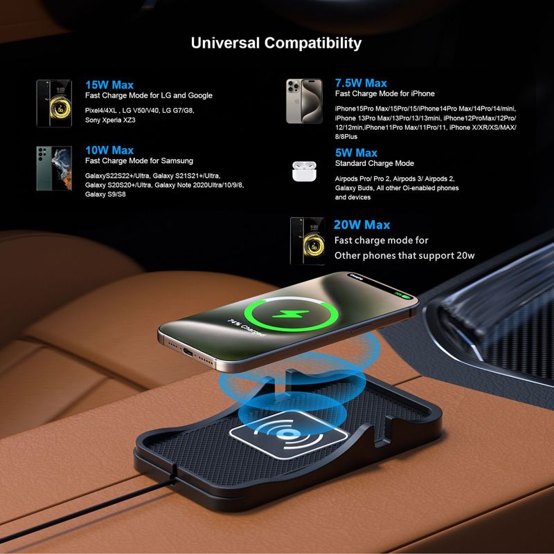 D7 Charger Dual-Use For Home And Car Navigation Model Anti-Slip Mat Modified With Wireless Charging_autovado.com