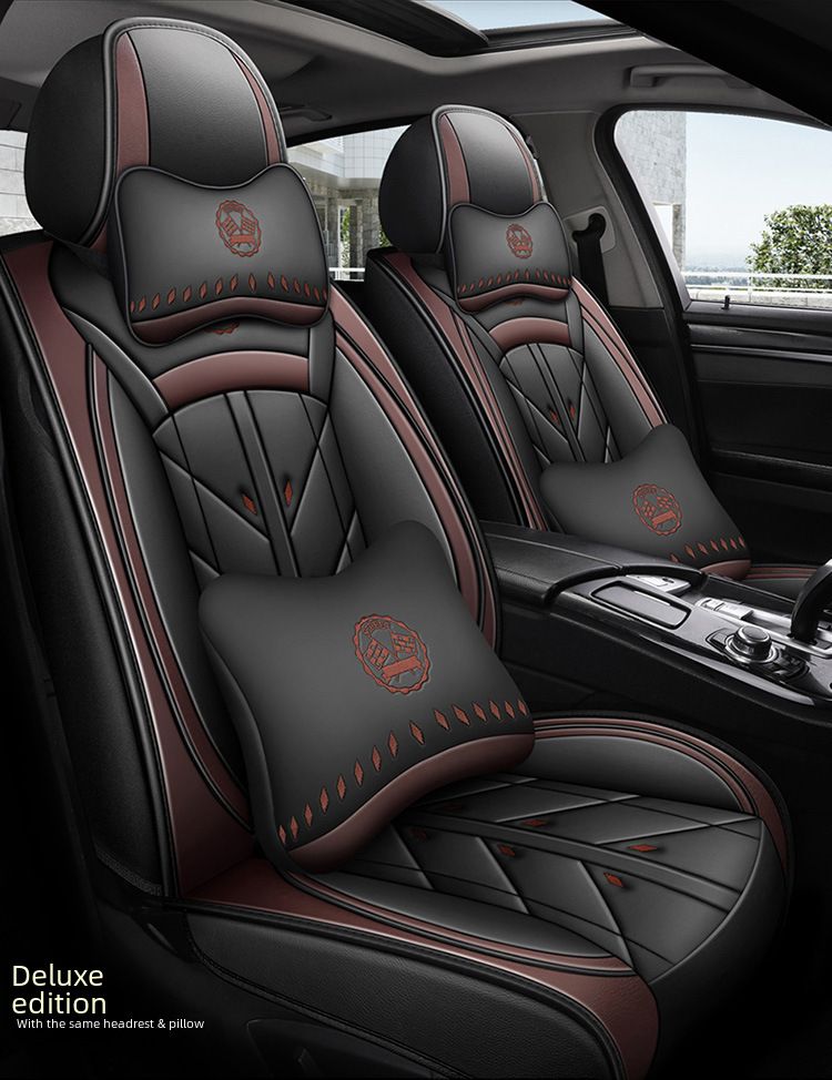 Winter Car Cushion Seat Cover Full Surrounding Four Seasons General New Leather Seat Cover Linen Leather Seat Cushion Seat Cover_autovado.com