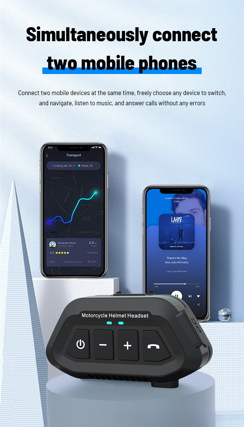 LX2 Motorcycle Waterproof Rider Wireless 5.3 Helmet Bluetooth Earphones_autovado.com