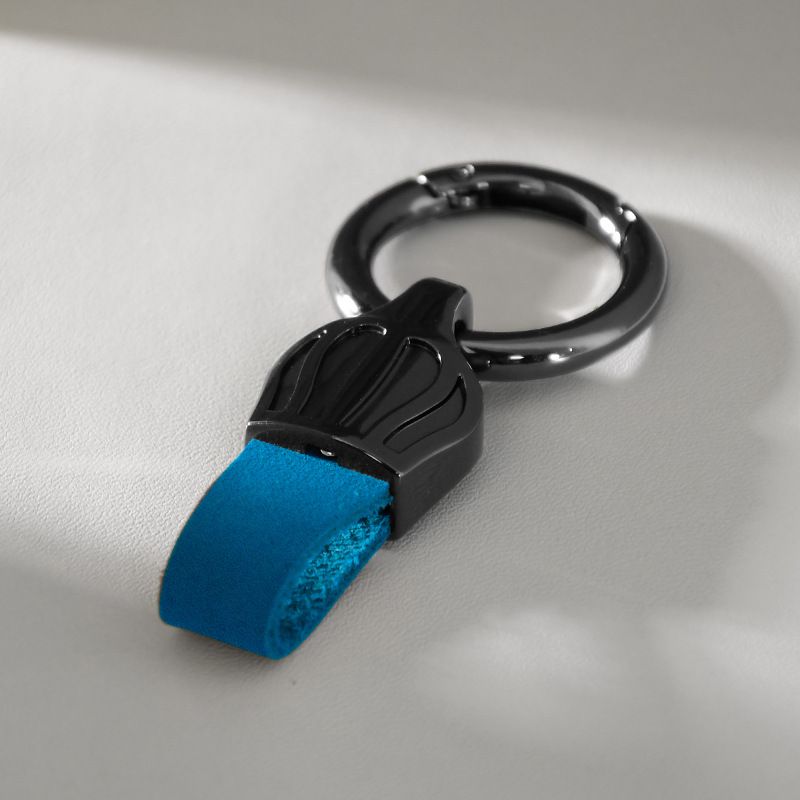 Crown Frosted Cowhide Car Keychain Light Luxury Men And Women Ring Keychain Laser Engraved Genuine Leather Pendant_autovado.com