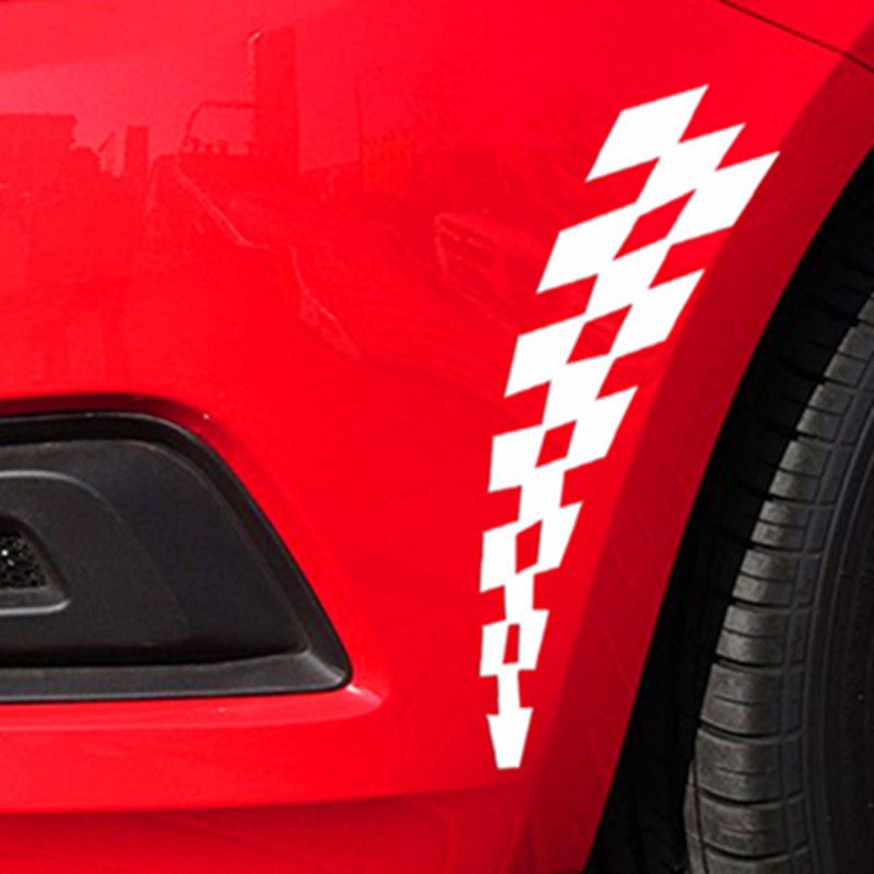 New Product Grid Flag Arch Reflective Scratch Blocking Long Strip Car Wheel Sticker Matching_autovado.com