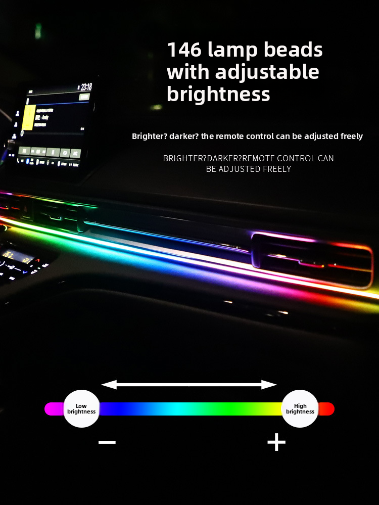 Car Central Control LED Acrylic Interior Colorful Flowing Ambient Decorative USB Light_autovado.com