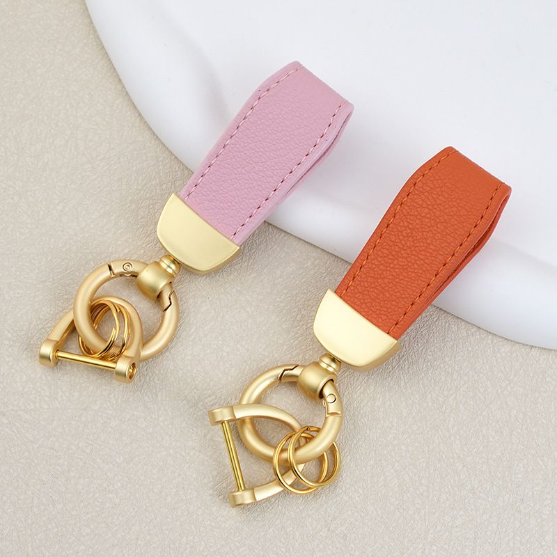 Men's Car Leather Keychain Candy Color Couple Key Pendant Sheep Pattern Bracelet Genuine Leather DIY Bag Pendant_autovado.com