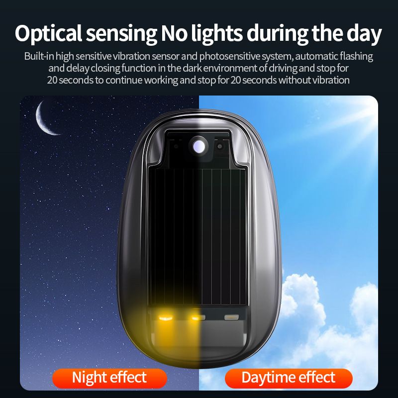Solar Car LED Flashing Color Roof Mouse Modification No Wiring Remote Control Anti-Collision Warning Light_autovado.com