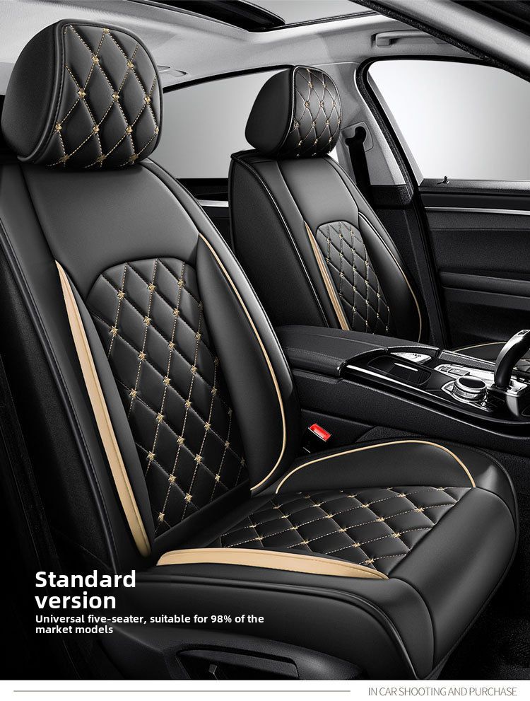 New Crown All-inclusive Full Leather Diamond Four Seasons Car Cushion Four Seasons Universal Dog Head Cartoon Car Seat Cover_autovado.com