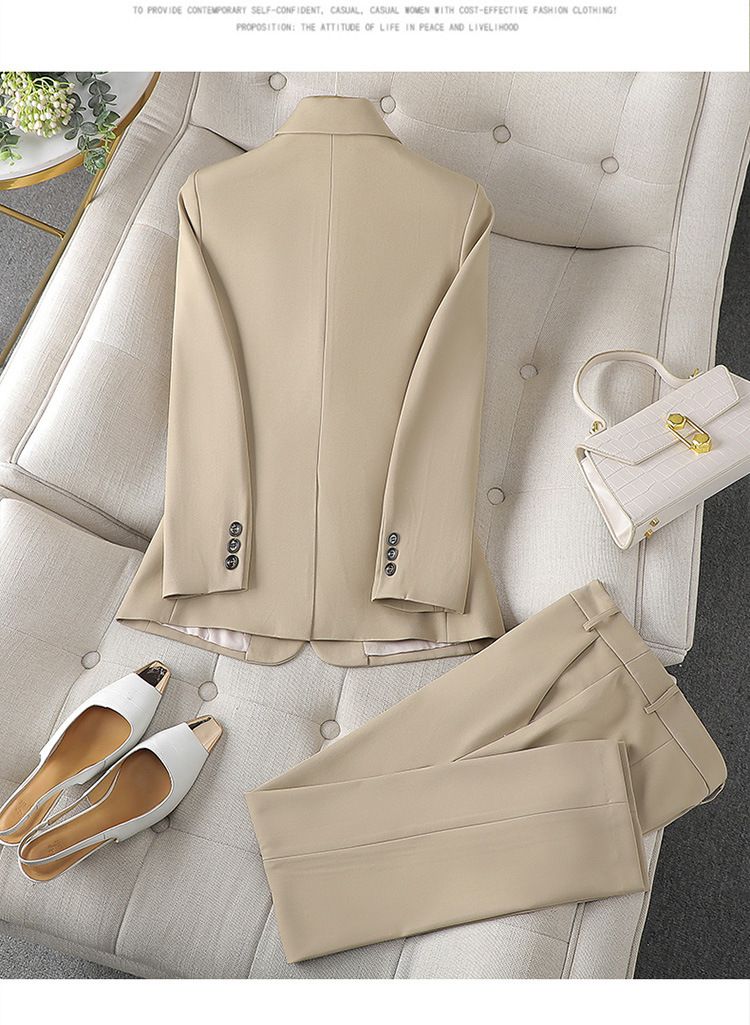 Women's Clothing long sleeved professional suits and trousers formal suits for interview sales work clothes _autovado.com