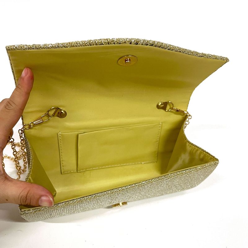 Andralyn Women's Shiny Pleated Dinner Bag Detachable Chain Strap Handbag Wedding Engagement Party Date Party Formal Dress for Ladies_autovado.com
