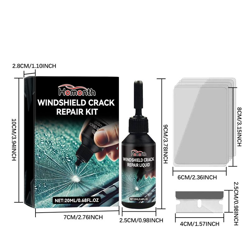 Auto Glass Care Kit Auto Windshield Crack And Scratch Adhesive Repair Solution_autovado.com
