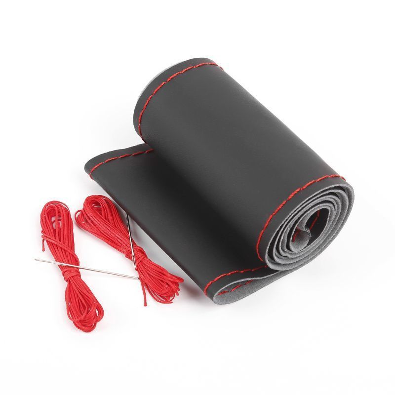 Hand Sewn Made Of Leather, Sweat Wicking, Breathable, And Anti Slip, All Season Universal Car Steering Wheel Leather_autovado.com