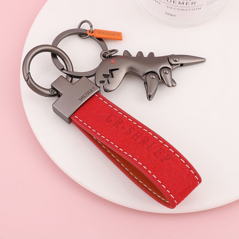 Suede Keychain Internet Celebrity Little Dinosaur Pendant Cute Cartoon Car Key Chain Pendant Creative Gift For Women_autovado.com