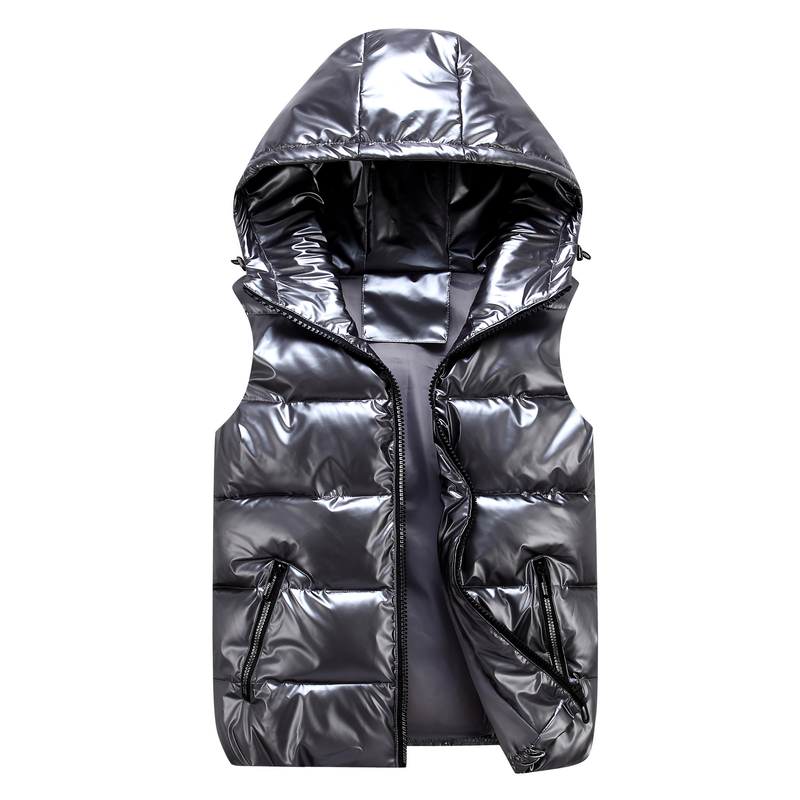 Women's fashion thickened hooded slim waistcoat cotton couple vest_autovado.com