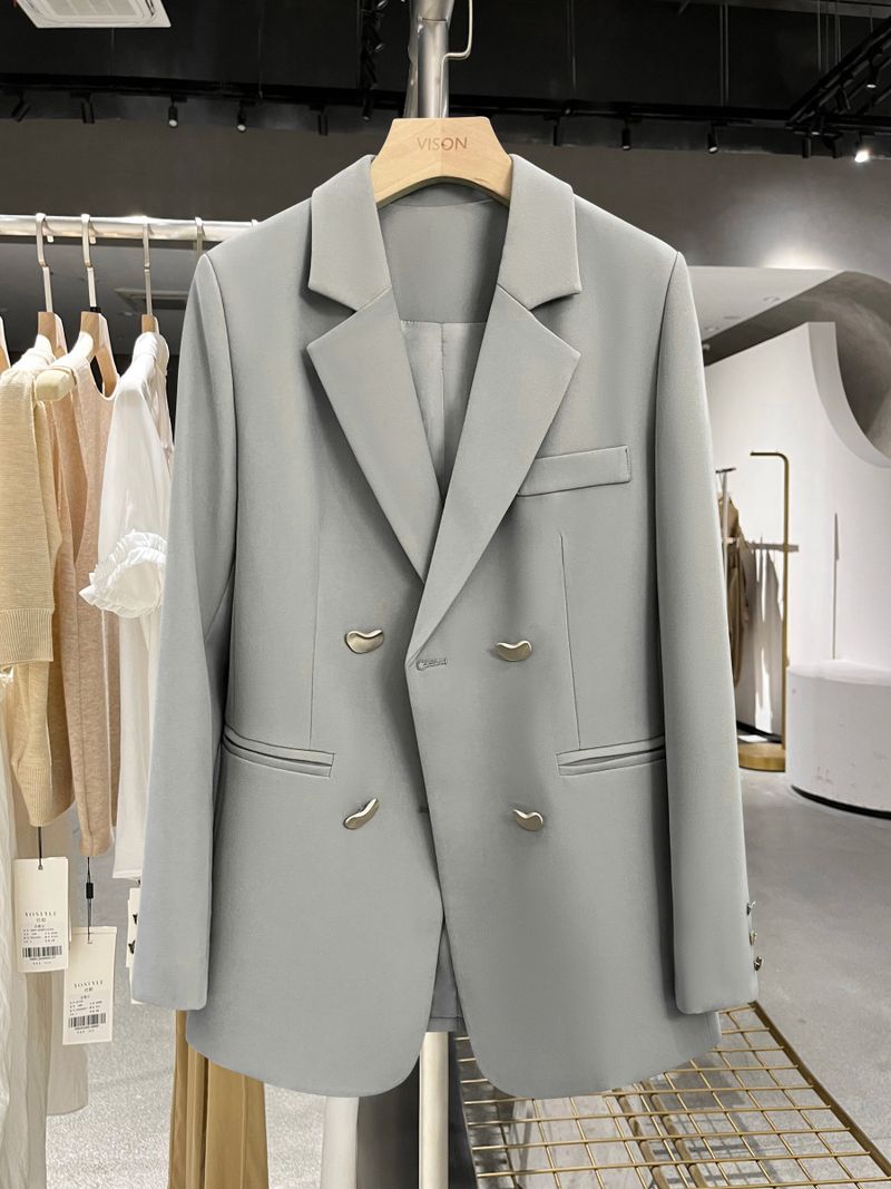 Women's Coat Long Sleeve Blazers Elegant Solid Color_autovado.com