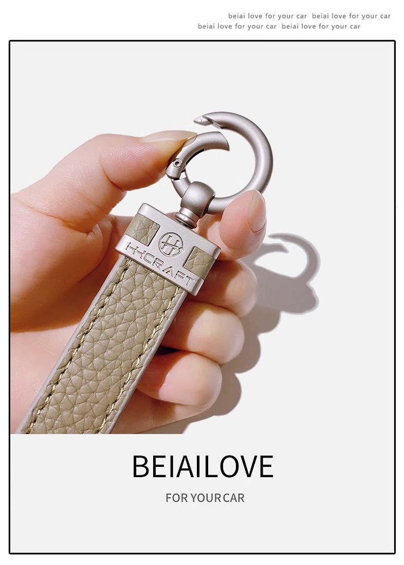 Sakura Car Keychain Women's Fashion Personality High End Genuine Leather Keychain Car Key Pendant Car Bag Ornaments_autovado.com