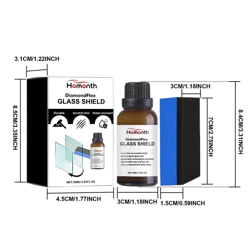 HOMONTH Diamond Flex Glass Shield, Nano-Reinforced Glass Repair Adhesive Glass Cracks Repair Adhesive_autovado.com