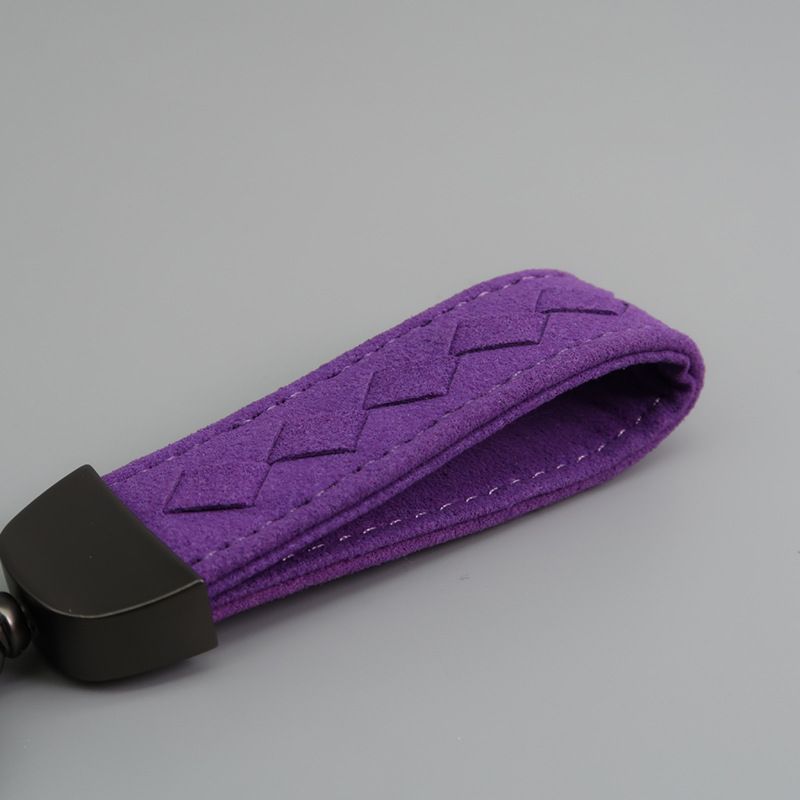 Creative Microfiber Hand Woven Leather Car Keychain Pendant Car Anti Lost Suede Keychain_autovado.com