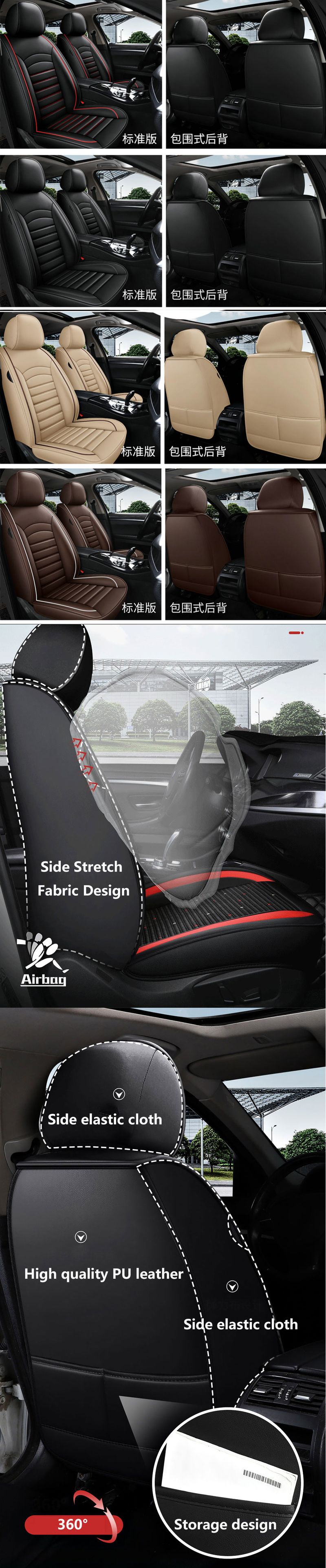 Black Car Seat Covers For Ford Focus 2 1 3 Eo 4 Fiesta 7 Fusion Kuga Ranger Explorer 5 Figo Taurus Auto Accessories_autovado.com