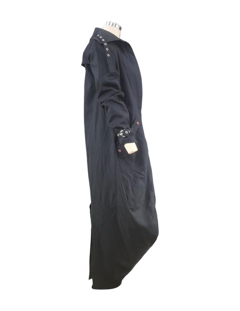 Women's Clothing new style temperament niche personality leisure large lapel medium and long windbreaker jacket _autovado.com