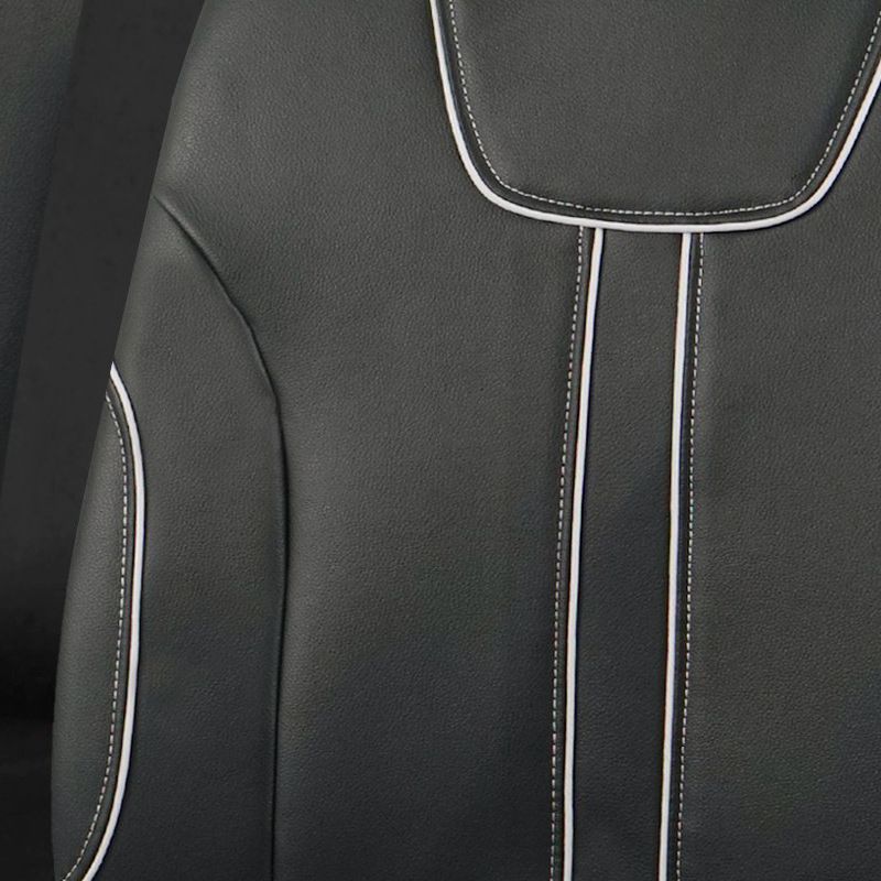 The new car seat cover classic black PVC inlay line design sense personality simple atmosphere_autovado.com