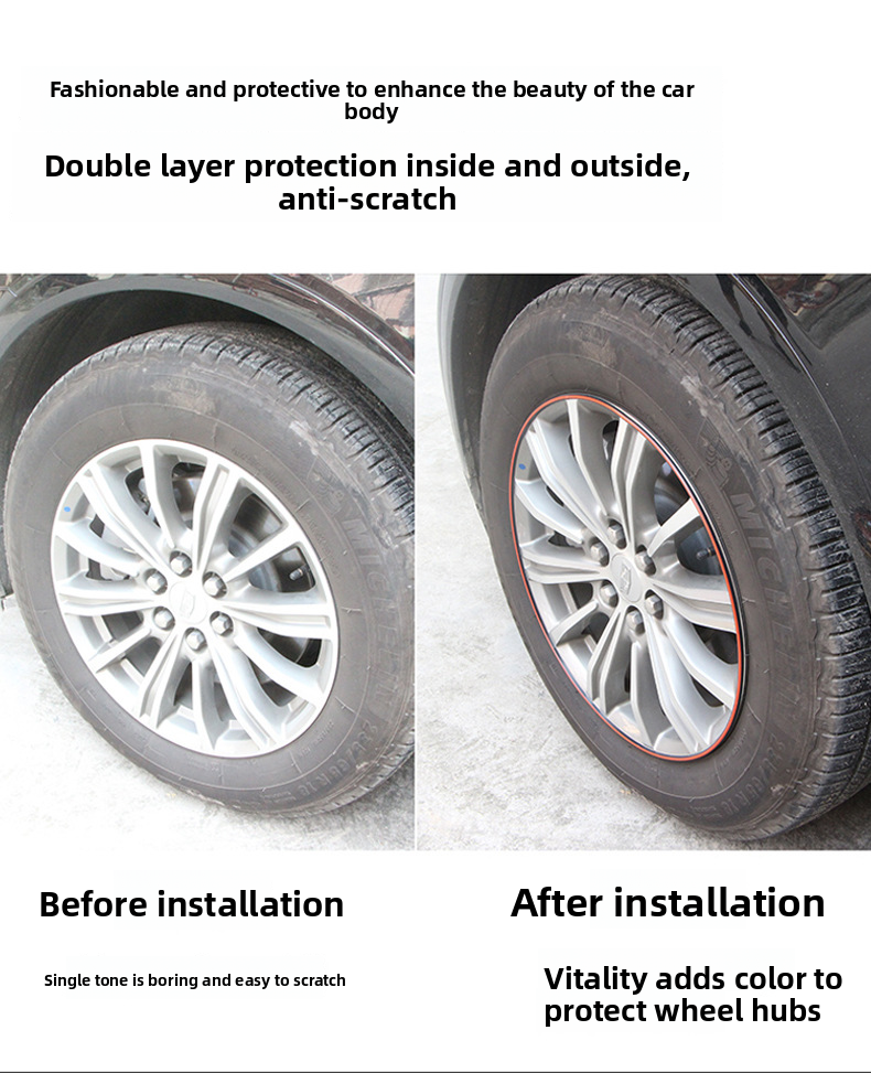 Car Decorative Double Layer Wheel Rim Protection Ring Universal Modification Tire Anti-Collision Strip_autovado.com