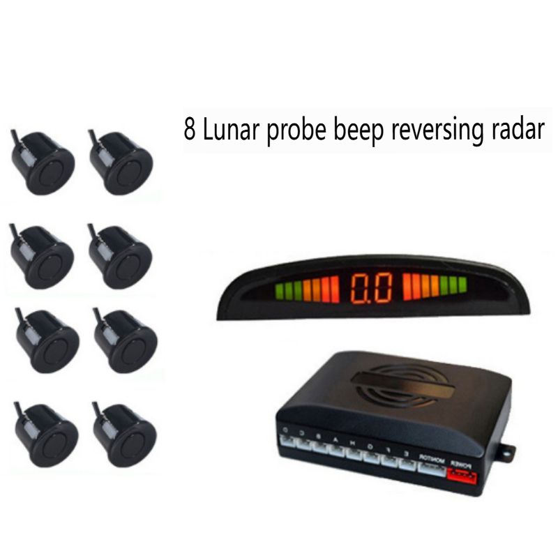 8-Sensor LED Parking Radar System With Voice Alerts & Crescent Display - Universal Front/Rear Bumper Parking Assistant For Cars/SUVs/Trucks_autovado.com
