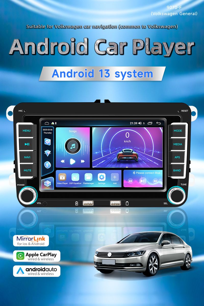 Suitable For Volkswagen Android Car Stereo With Wireless CarPlay - HD Touchscreen Navigation System_autovado.com