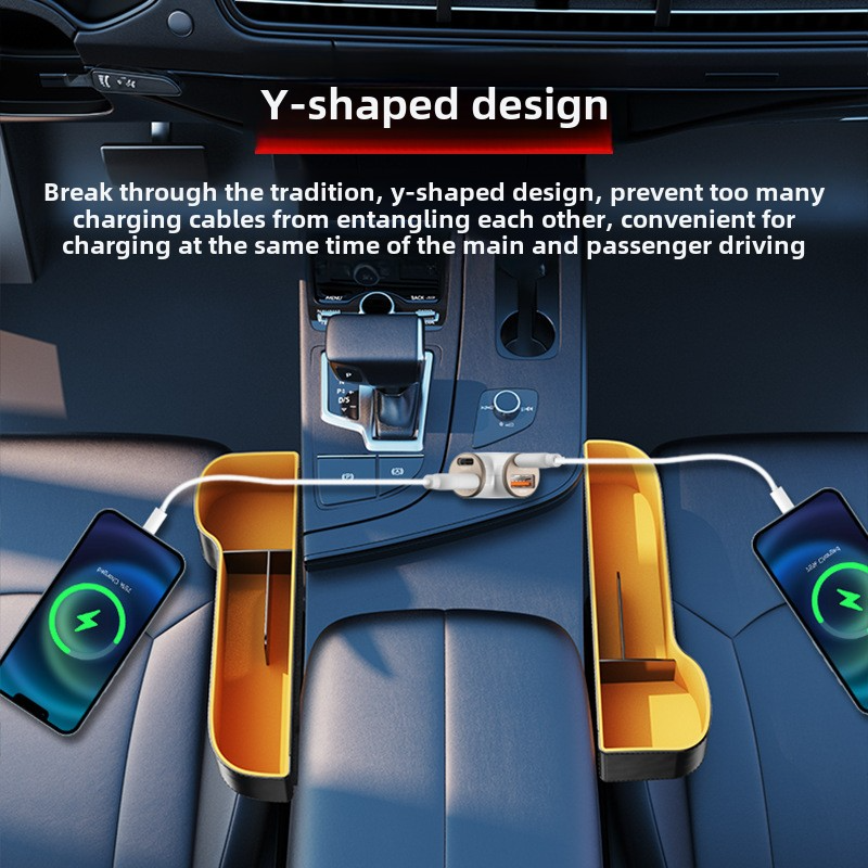 New Y-shaped Four Port 78W Super Fast Charging Car Phone Charger_autovado.com