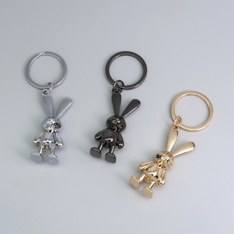 Metal Rabbit Keychain Car Keychain Couple Pendant Mobile Phone Rabbit Year Exclusive Bag Pendant_autovado.com