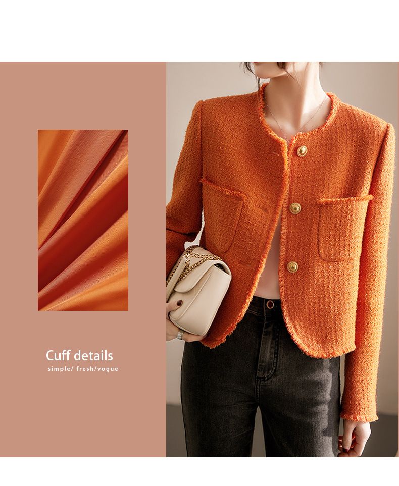 Women's Clothing Early spring fashion colors wool jacket tweed jacket _autovado.com