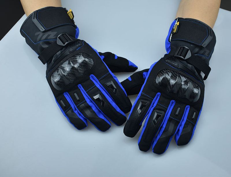 MADBIKE Winter Motorcycle Touchscreen Waterproof Drop-proof Warm Riding Off-road Thickened Long Carbon Fiber Gloves_autovado.com