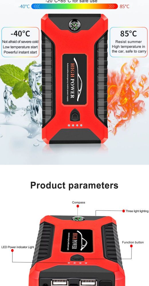 99800mAh 12V Jumper Powerbank Tire Air Pump Booster Portable USB Charger Emergency Battery Charge Start Phone Charging_autovado.com