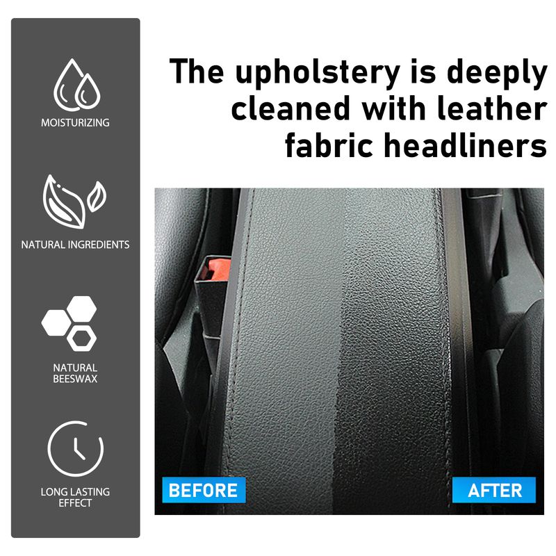 Homonth Automotive Leather Polish, Car Interior Leather Seat Leather Maintenance Refurbishment Decontamination Cleaning Agent_autovado.com