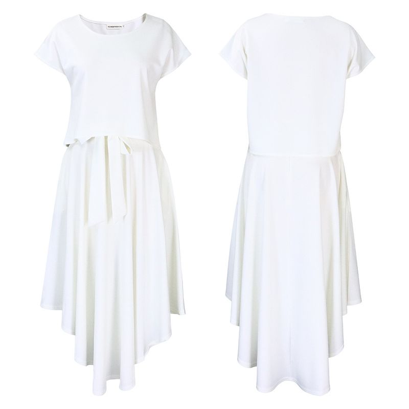 Women's Clothing plus size women's clothing 2023 new fashion temperament casual tops big swing skirt suit_autovado.com