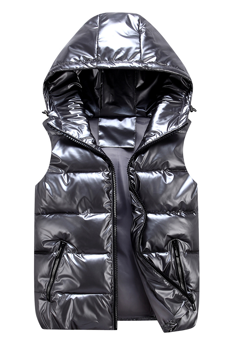 Women's fashion thickened hooded slim waistcoat cotton couple vest_autovado.com